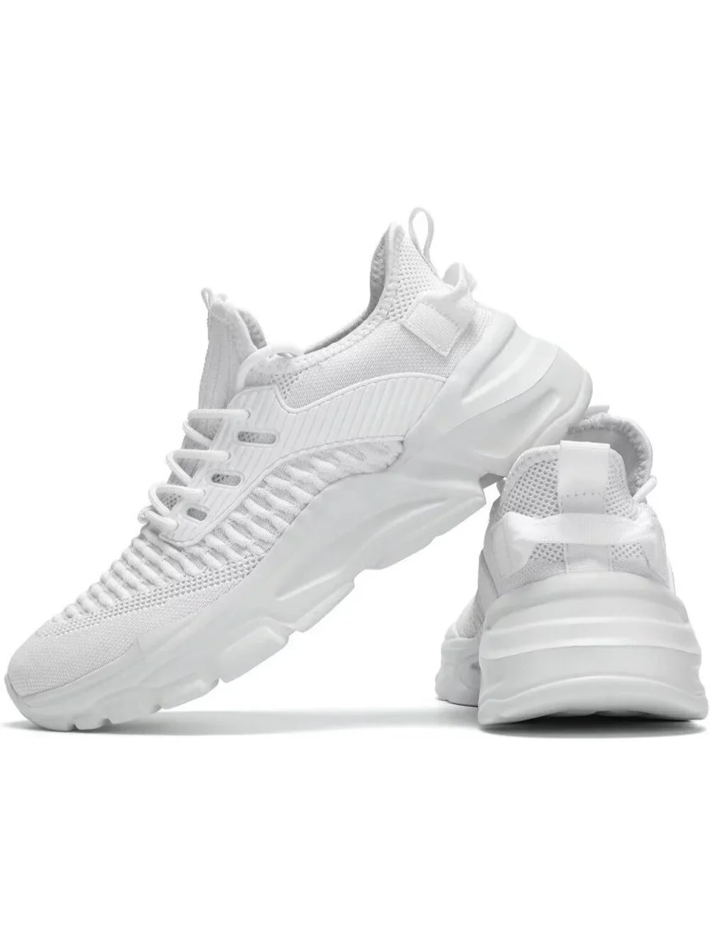 Men's White Rubber Non Slip Breathable Lightweight Fashion Athletic Sneakers